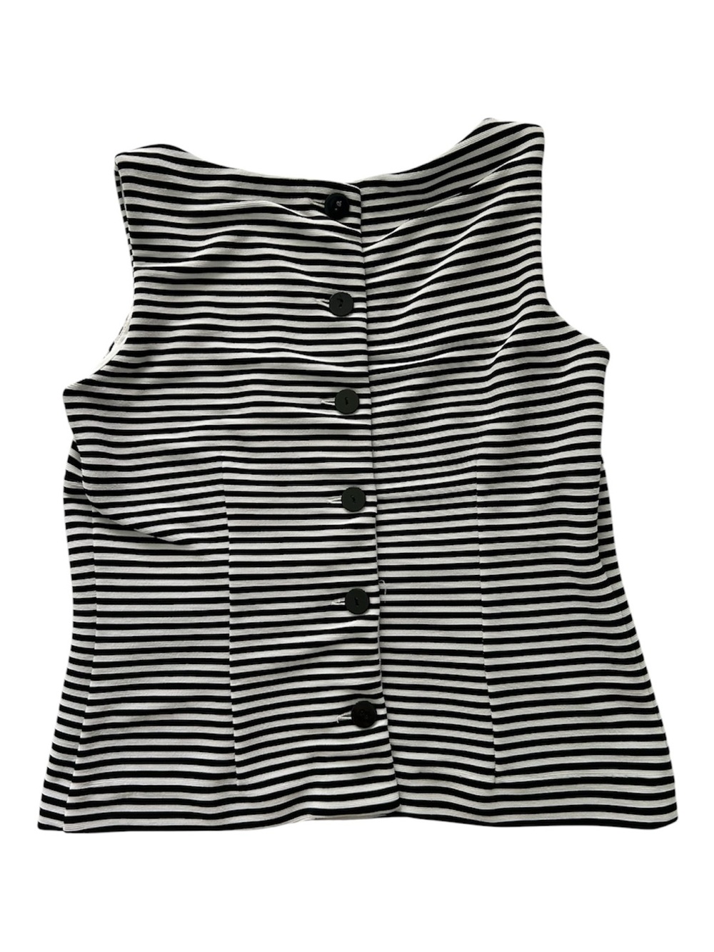 Vintage David Warren Petites New York Striped Sleeveless Boatneck Top (19” PTP) - Picture 14 of 16